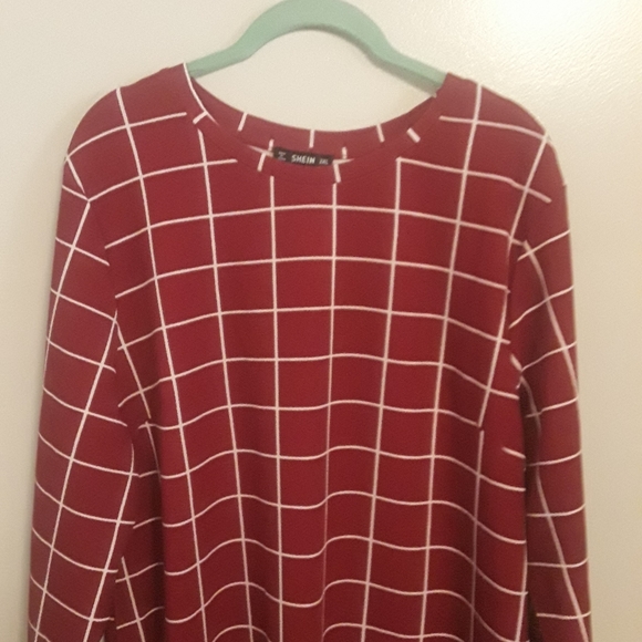 SHEIN 'Grid Print Pencil Dress' Sz 3X - Picture 2 of 2